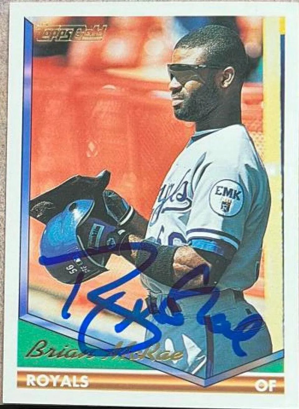 Brian McRae Signed 1994 Topps Gold Baseball Card - Kansas City Royals