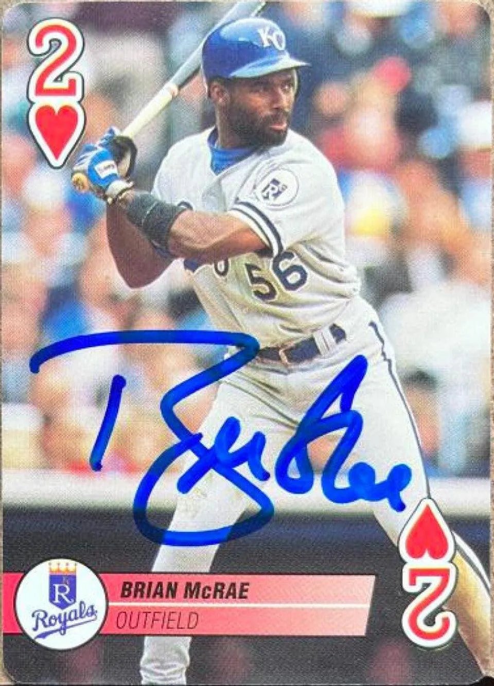 Brian McRae Signed 1995 Bicycle Aces Baseball Card - Kansas City Royals