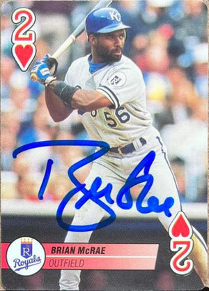 Brian McRae Signed 1995 Bicycle Aces Baseball Card - Kansas City Royals