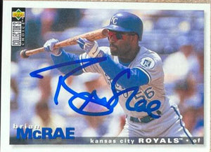 Brian McRae Signed 1995 Collector's Choice Baseball Card - Kansas City Royals - PastPros