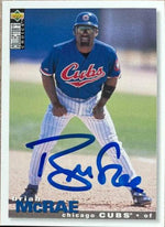 Brian McRae Signed 1995 Collector's Choice Baseball Card - Chicago Cubs
