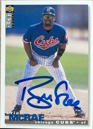 Brian McRae Signed 1995 Collector's Choice Baseball Card - Chicago Cubs