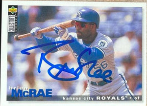 Brian McRae Signed 1995 Collector's Choice Baseball Card - Kansas City Royals