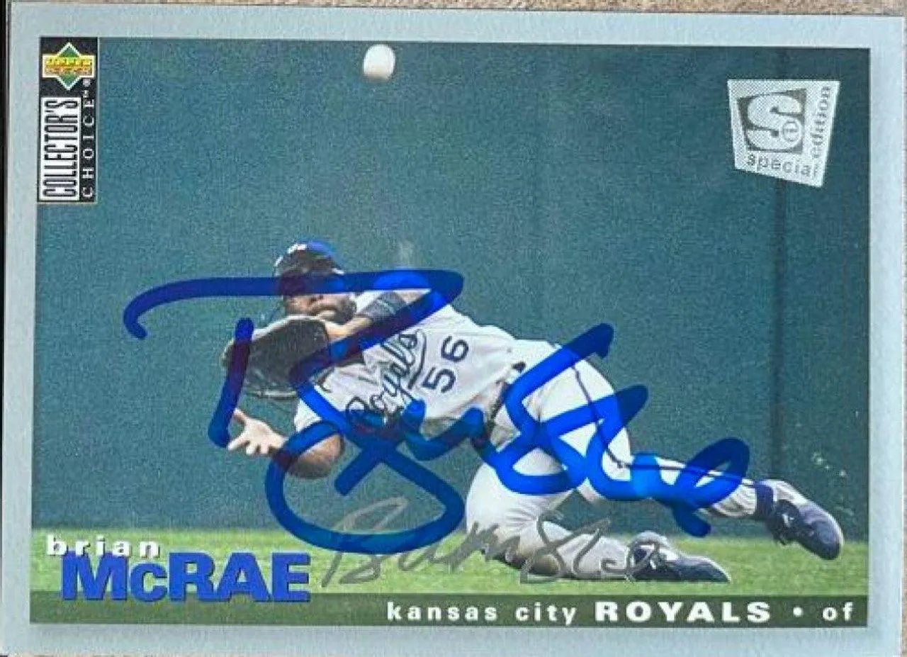 Brian McRae Signed 1995 Collector's Choice Special Edition Silver Signature Baseball Card - Kansas City Royals