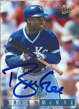 Brian McRae Signed 1995 Fleer Ultra Baseball Card - Kansas City Royals