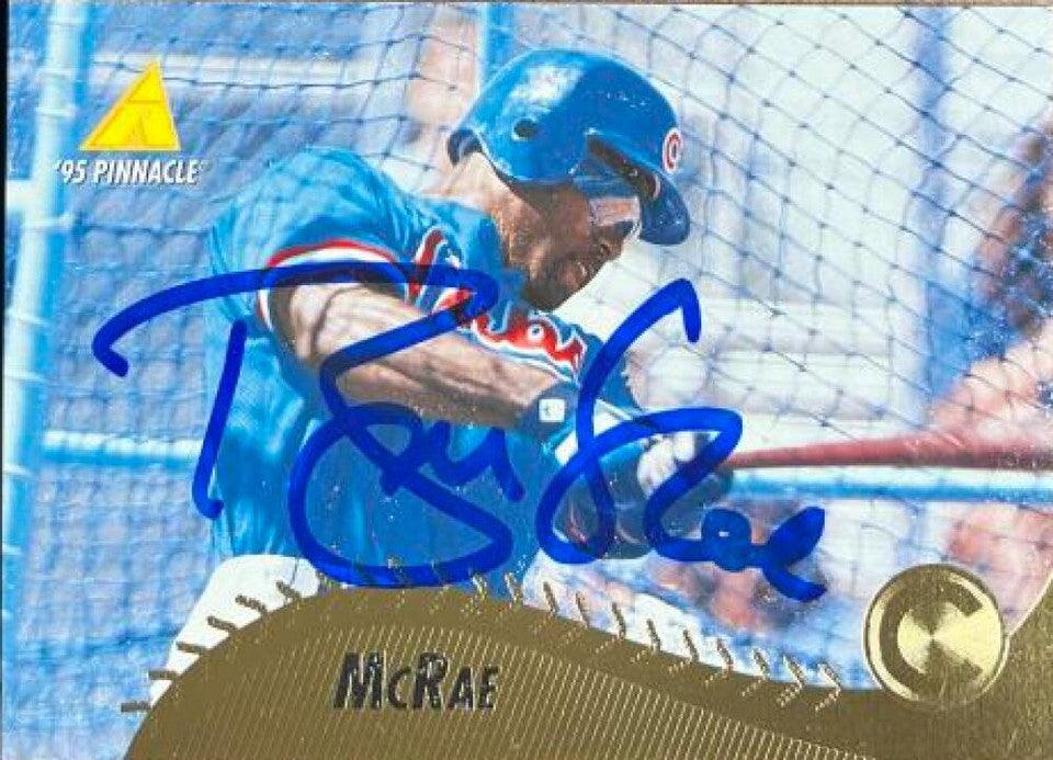 Brian McRae Signed 1995 Pinnacle Baseball Card - Chicago Cubs - PastPros
