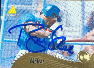 Brian McRae Signed 1995 Pinnacle Baseball Card - Chicago Cubs - PastPros