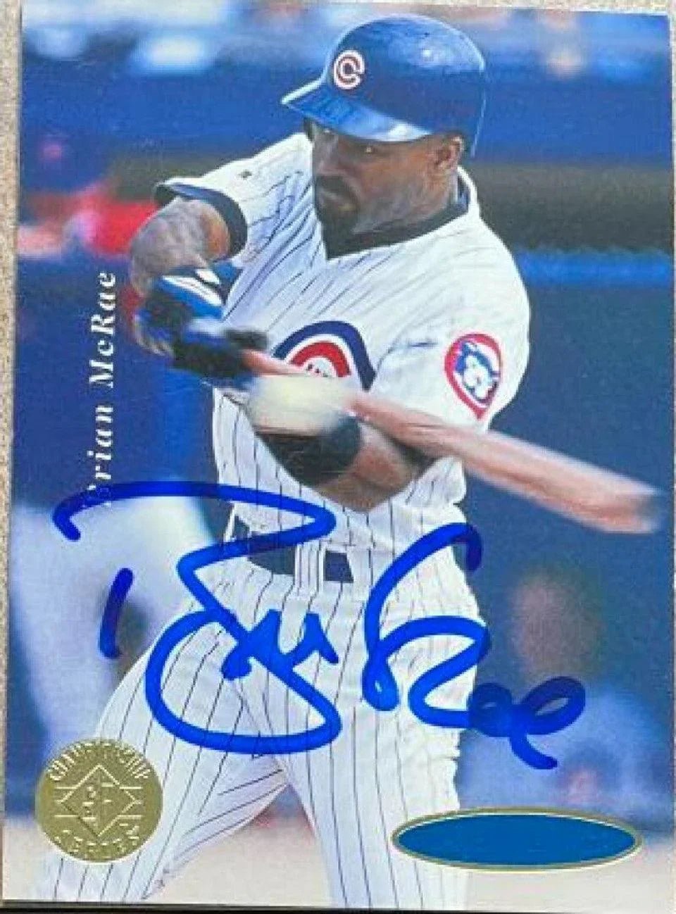 Brian McRae Signed 1995 SP Championship Baseball Card - Chicago Cubs