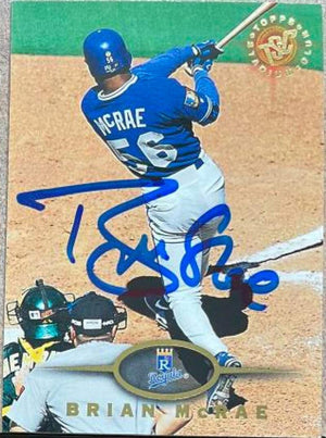 Brian McRae Signed 1995 Stadium Club Baseball Card - Kansas City Royals - PastPros