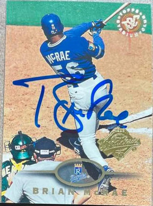 Brian McRae Signed 1995 Stadium Club Super Team World Series Baseball Card - Kansas City Royals
