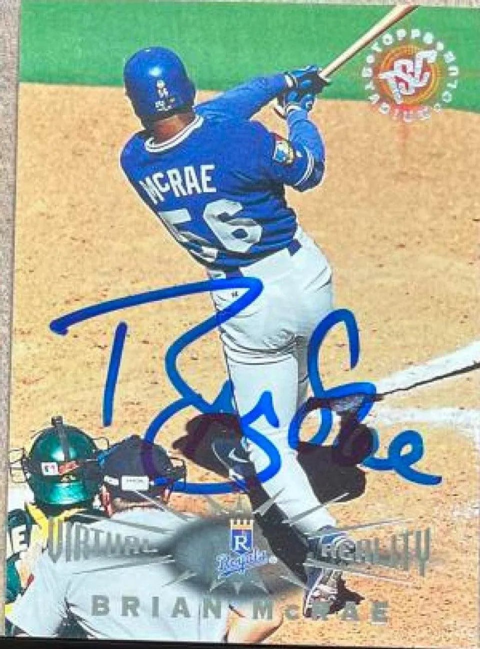 Brian McRae Signed 1995 Stadium Club Virtual Reality Baseball Card - Kansas City Royals