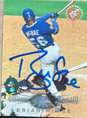 Brian McRae Signed 1995 Stadium Club Virtual Reality Baseball Card - Kansas City Royals