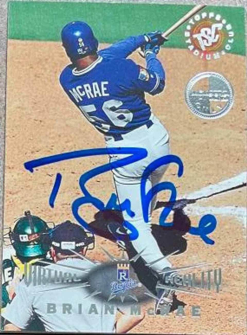 Brian McRae Signed 1995 Stadium Club Virtual Reality Member's Only Baseball Card - Kansas City Royals