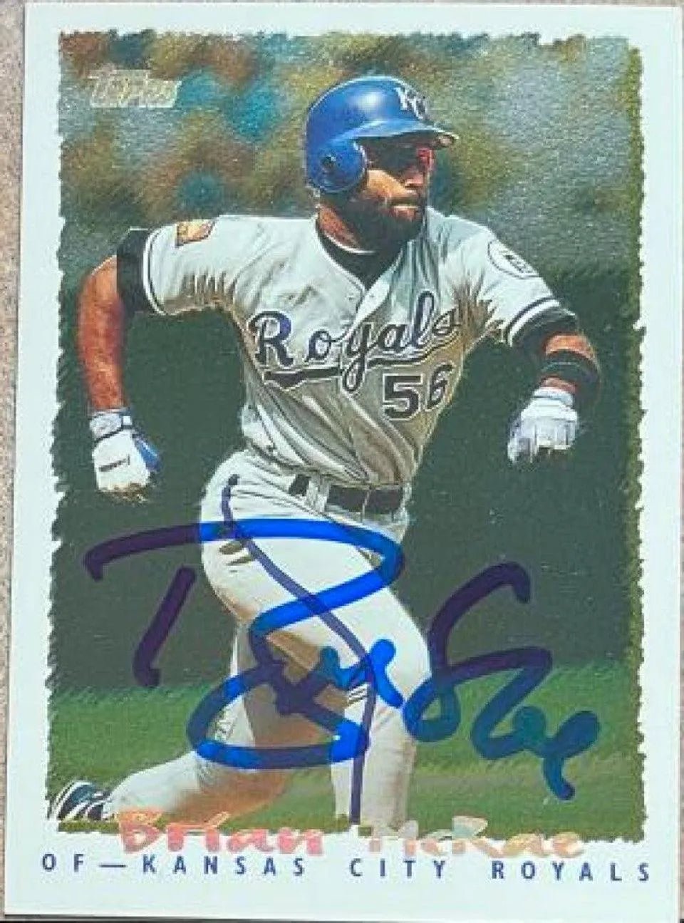 Brian McRae Signed 1995 Topps Cyberstats Baseball Card - Kansas City Royals