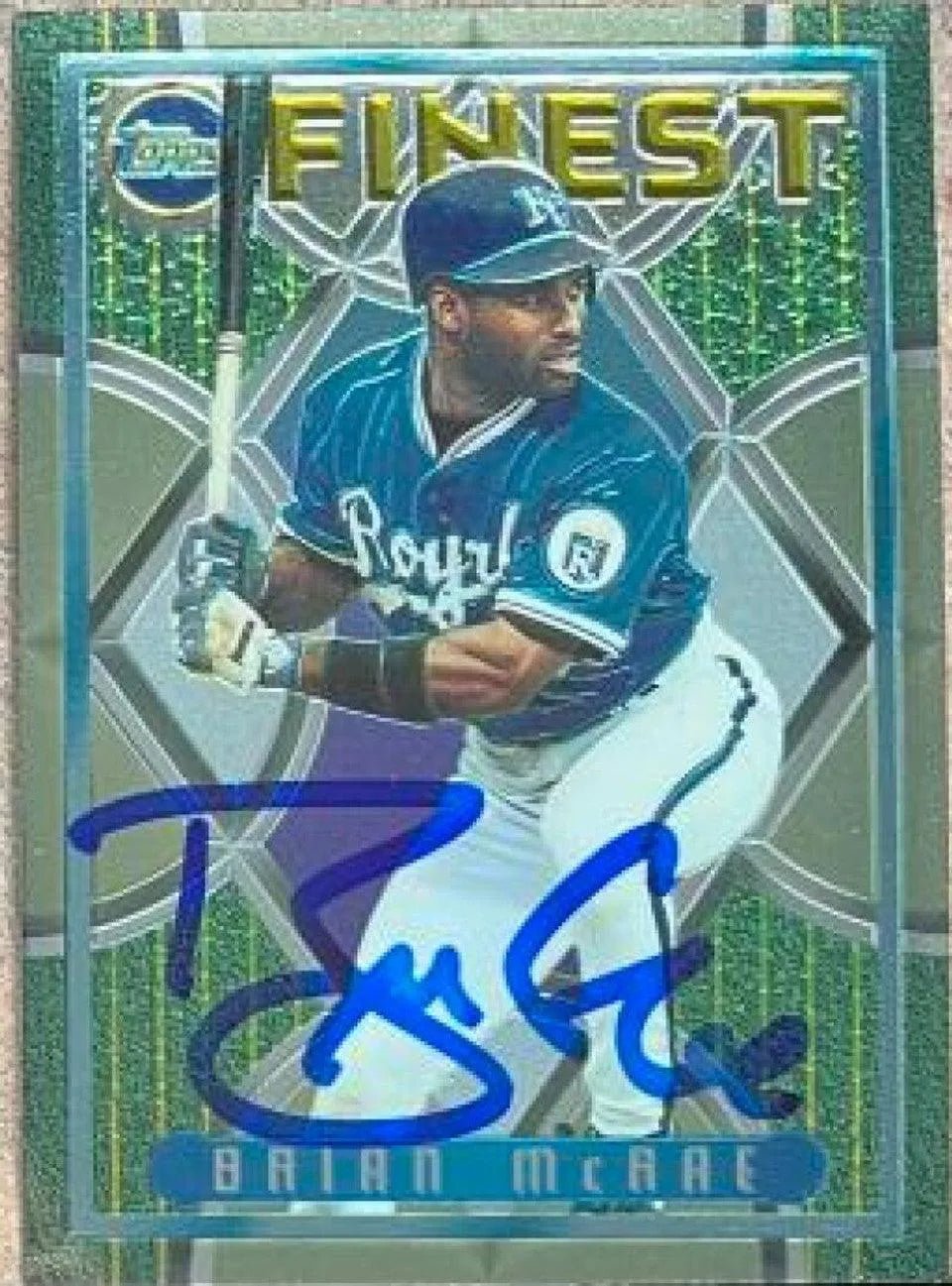 Brian McRae Signed 1995 Topps Finest Baseball Card - Kansas City Royals