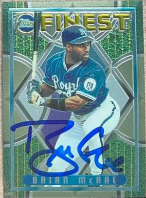 Brian McRae Signed 1995 Topps Finest Baseball Card - Kansas City Royals