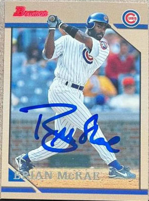 Brian McRae Signed 1996 Bowman Baseball Card - Chicago Cubs