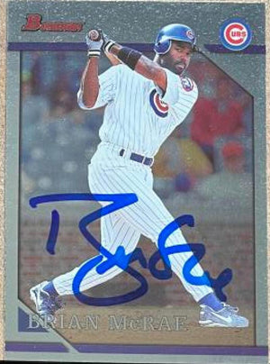Brian McRae Signed 1996 Bowman Foil Baseball Card - Chicago Cubs - PastPros