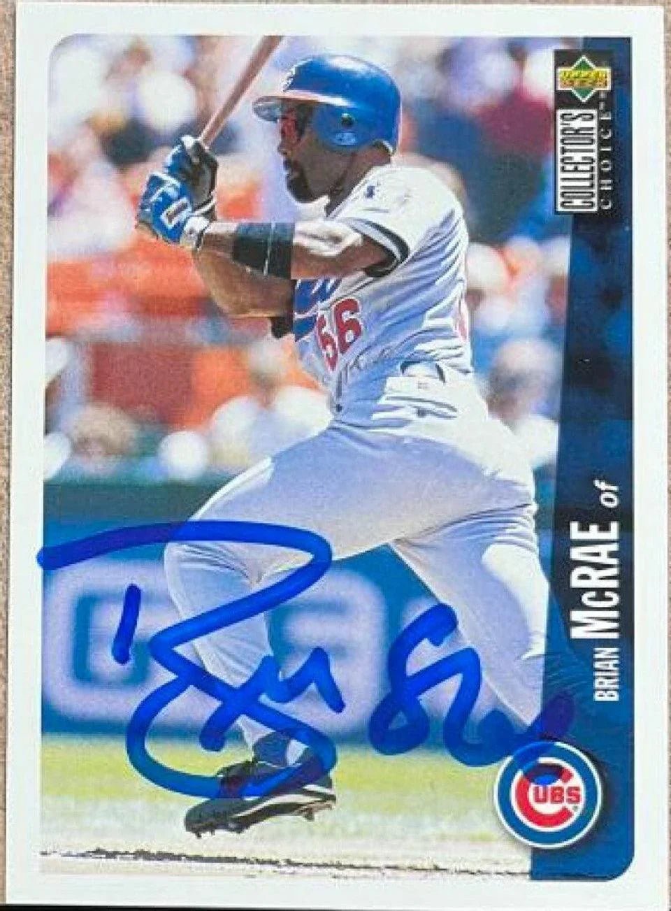 Brian McRae Signed 1996 Collector's Choice Baseball Card - Chicago Cubs