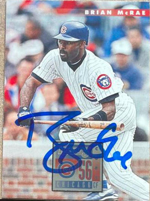 Brian McRae Signed 1996 Donruss Baseball Card - Chicago Cubs - PastPros