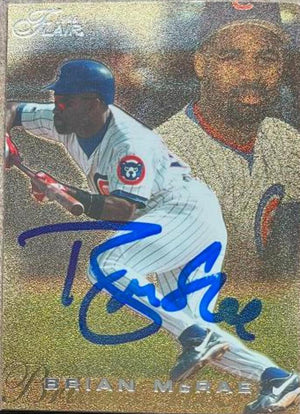 Brian McRae Signed 1996 Flair (Silver) Baseball Card - Chicago Cubs - PastPros