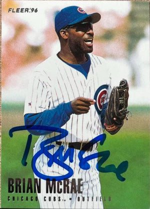 Brian McRae Signed 1996 Fleer Team Set Baseball Card - Chicago Cubs - PastPros