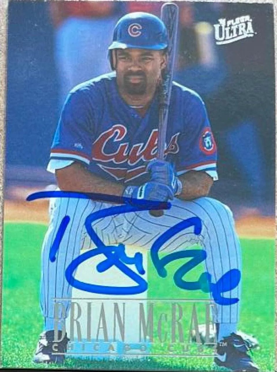 Brian McRae Signed 1996 Fleer Ultra Baseball Card - Chicago Cubs