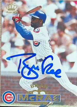 Brian McRae Signed 1996 Pacific Crown Collection Baseball Card - Chicago Cubs