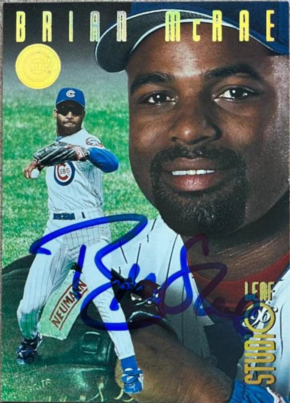 Brian McRae Signed 1996 Studio Press Proofs Gold Baseball Card - Chicago Cubs
