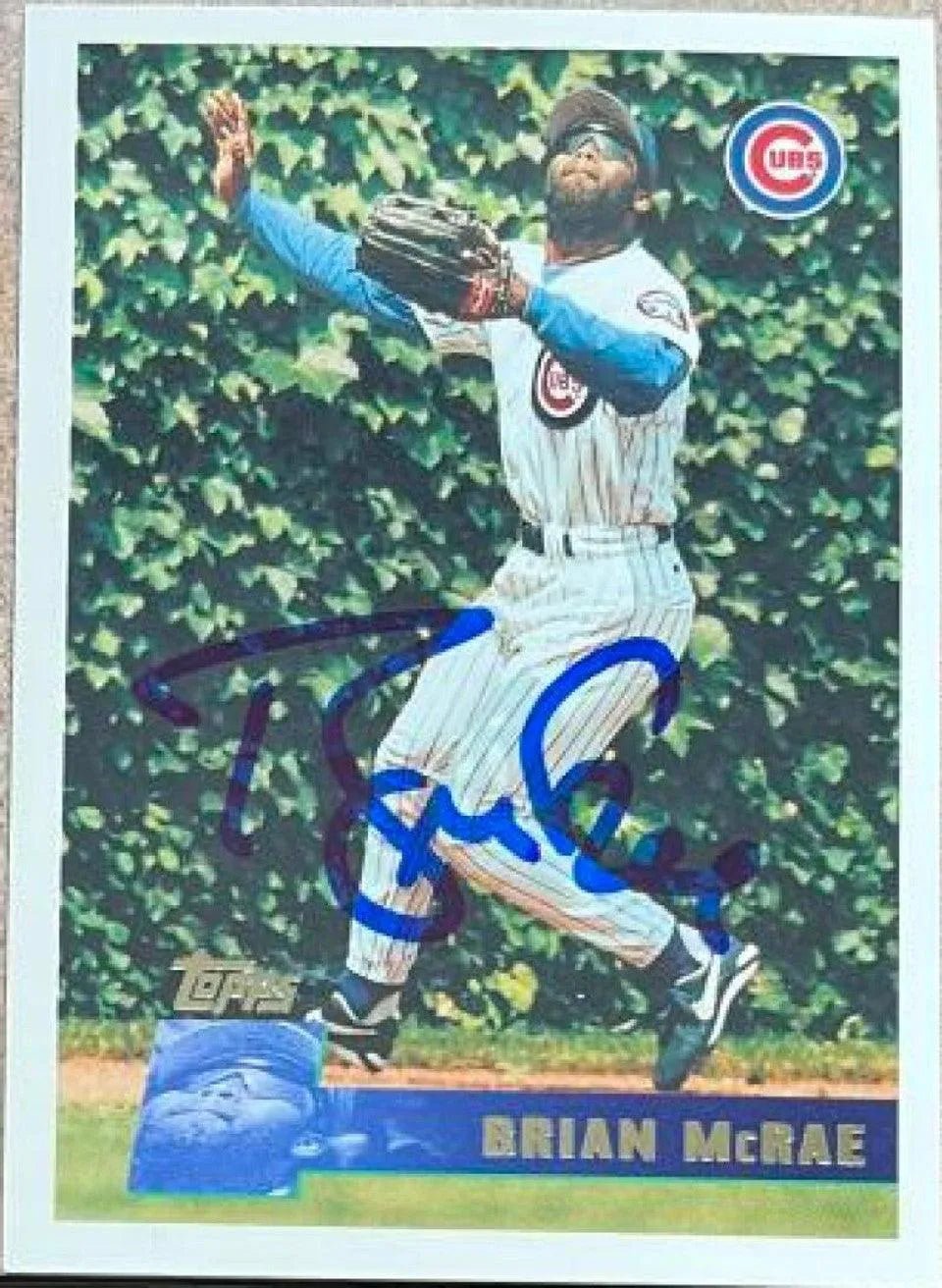 Brian McRae Signed 1996 Topps Baseball Card - Chicago Cubs