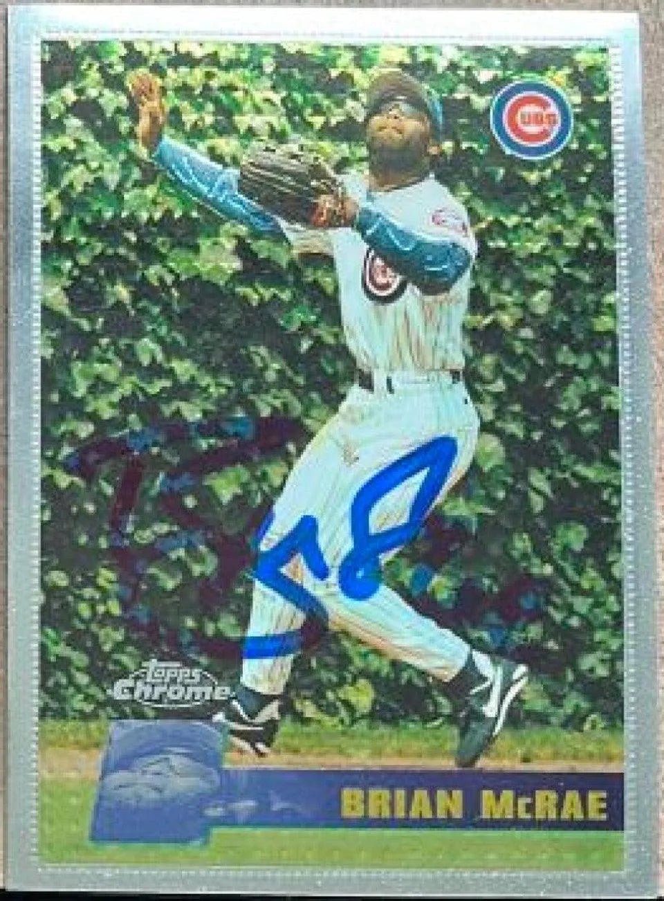 Brian McRae Signed 1996 Topps Chrome Baseball Card - Chicago Cubs