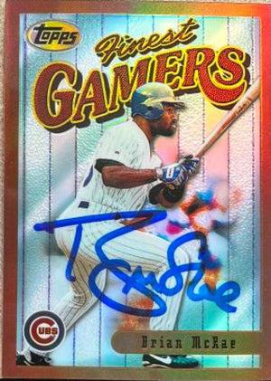 Brian McRae Signed 1996 Topps Finest Refractors Baseball Card - Chicago Cubs - PastPros