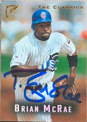 Brian McRae Signed 1996 Topps Gallery Baseball Card - Chicago Cubs - PastPros