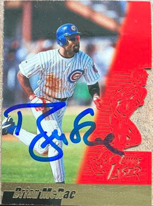 Brian McRae Signed 1996 Topps Laser Baseball Card - Chicago Cubs
