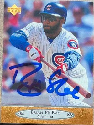 Brian McRae Signed 1996 Upper Deck Baseball Card - Chicago Cubs - PastPros