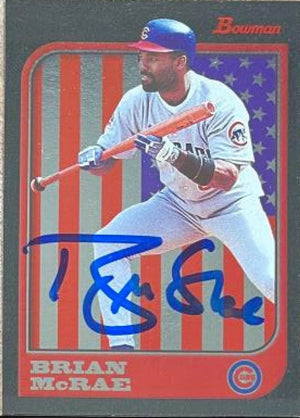 Brian McRae Signed 1997 Bowman International Baseball Card - Chicago Cubs
