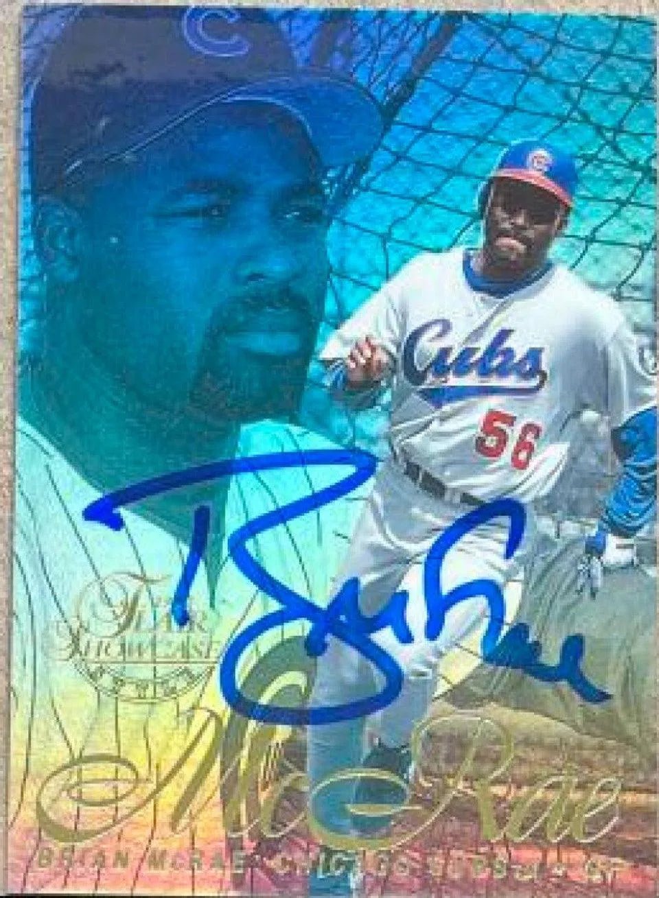 Brian McRae Signed 1997 Flair Showcase Baseball Card - Chicago Cubs