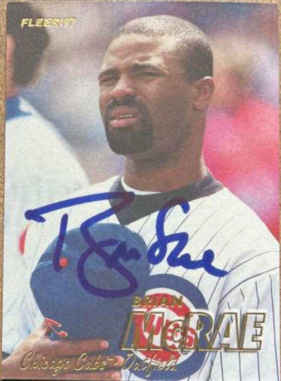 Brian McRae Signed 1997 Fleer Baseball Card - Chicago Cubs - PastPros