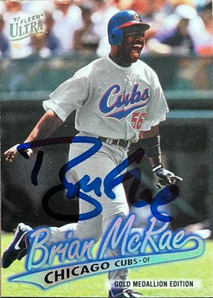 Brian McRae Signed 1997 Fleer Ultra Gold Medallion Baseball Card - Chicago Cubs