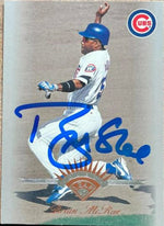 Brian McRae Signed 1997 Leaf Baseball Card - Chicago Cubs