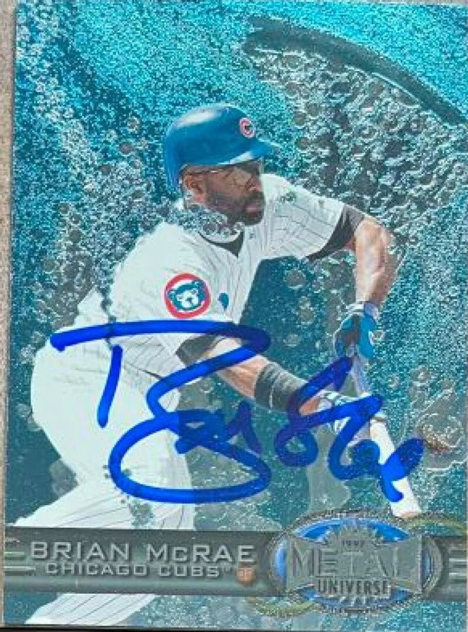 Brian McRae Signed 1997 Metal Universe Baseball Card - Chicago Cubs