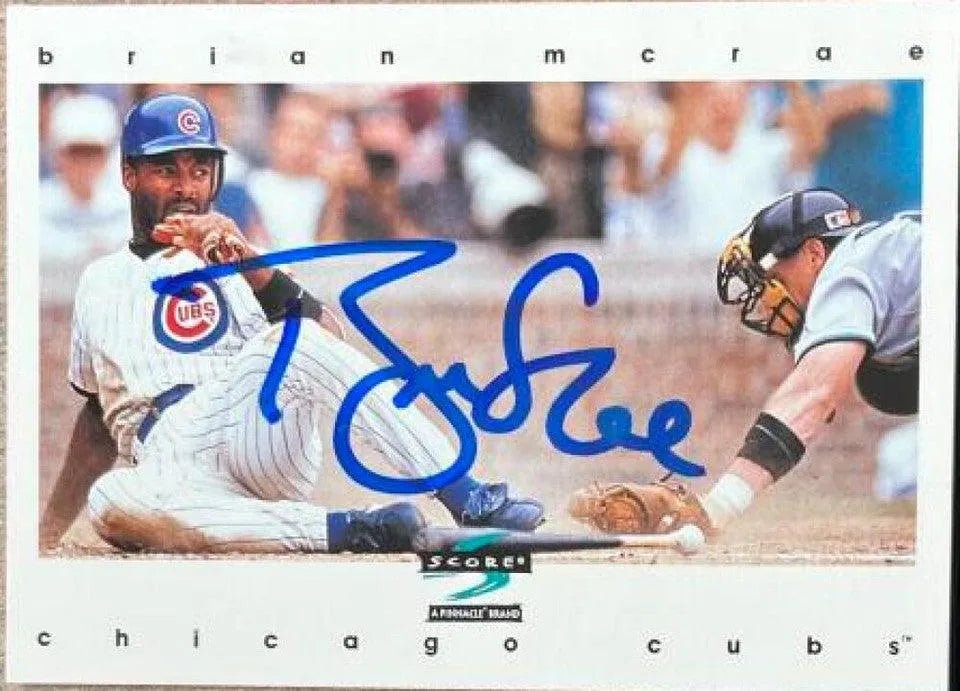 Brian McRae Signed 1997 Score Baseball Card - Chicago Cubs