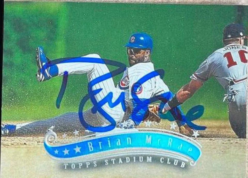 Brian McRae Signed 1997 Stadium Club Baseball Card - Chicago Cubs