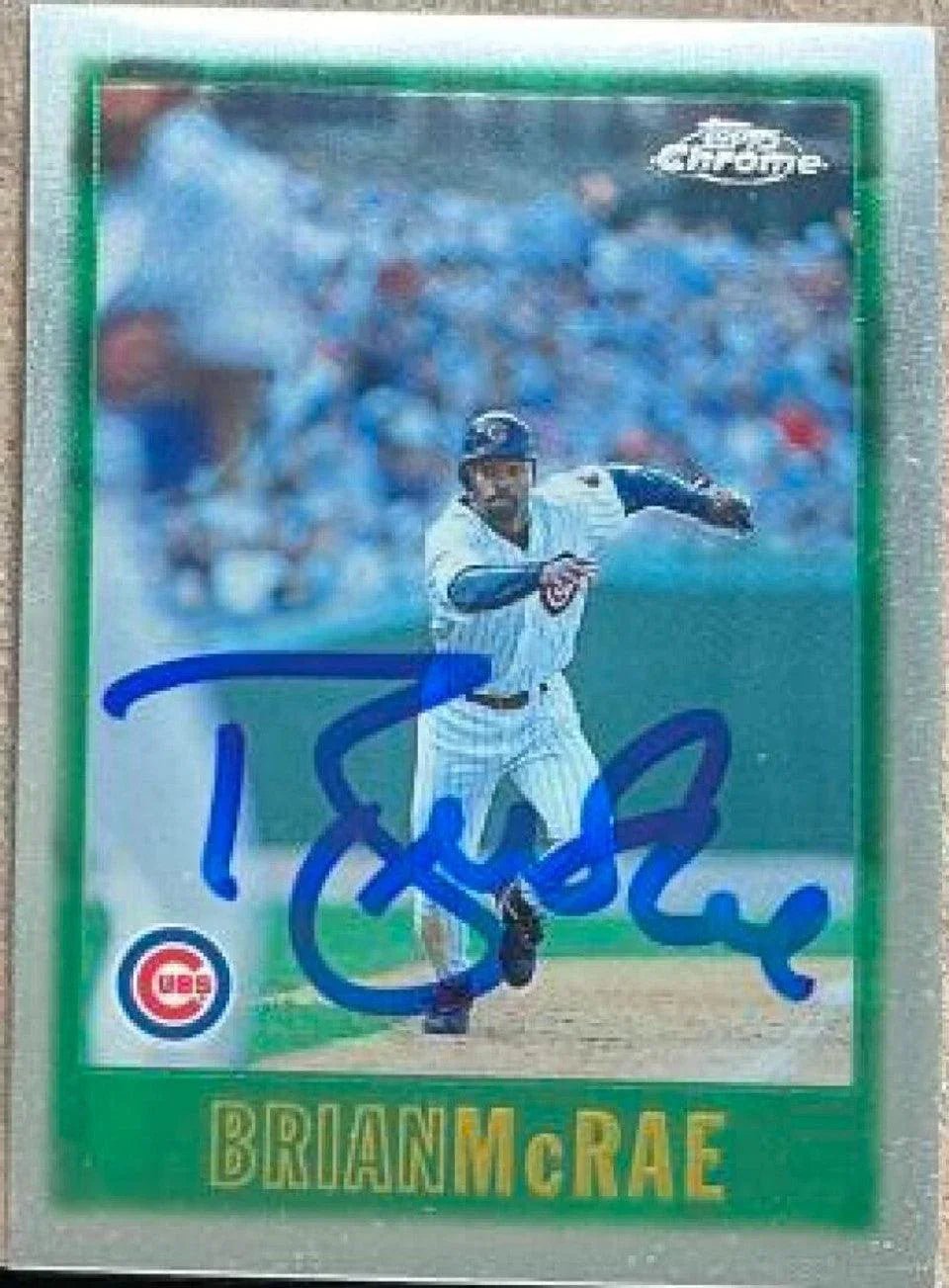 Brian McRae Signed 1997 Topps Chrome Baseball Card - Chicago Cubs