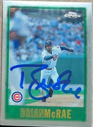 Brian McRae Signed 1997 Topps Chrome Baseball Card - Chicago Cubs - PastPros