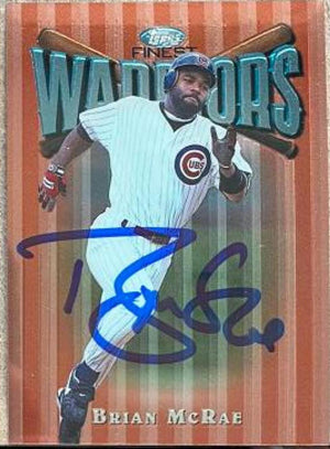 Brian McRae Signed 1997 Topps Finest Baseball Card - Chicago Cubs - PastPros