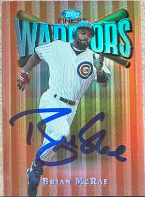 Brian McRae Signed 1997 Topps Finest Refractors Baseball Card - Chicago Cubs - PastPros