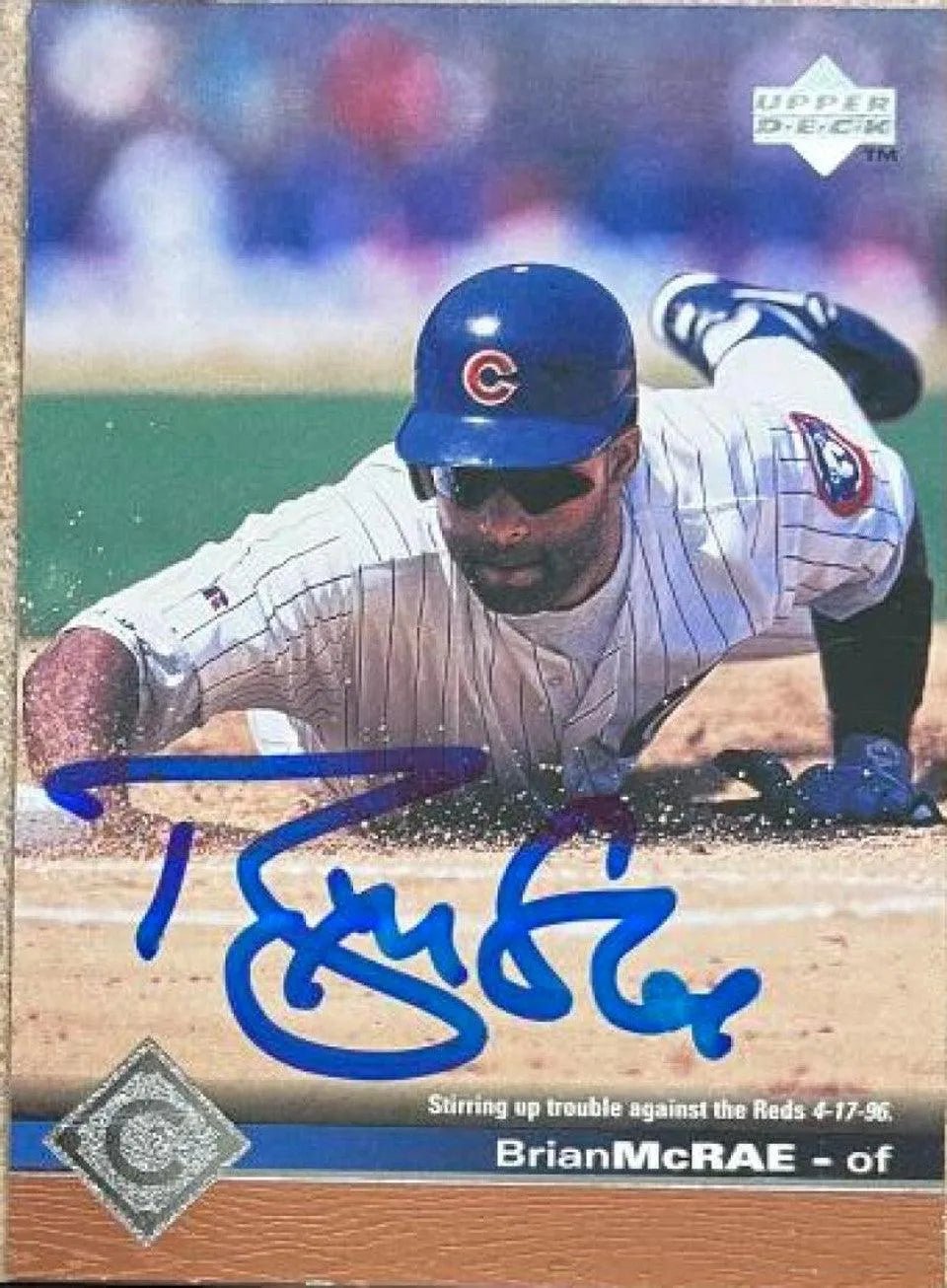 Brian McRae Signed 1997 Upper Deck Baseball Card - Chicago Cubs