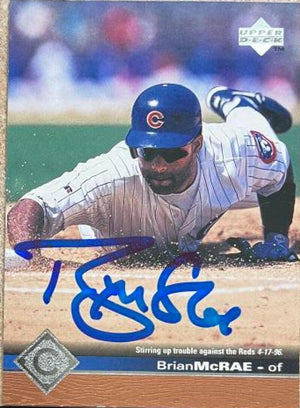 Brian McRae Signed 1997 Upper Deck Baseball Card - Chicago Cubs - PastPros