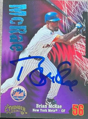 Brian McRae Signed 1998 Circa Thunder Baseball Card - New York Mets